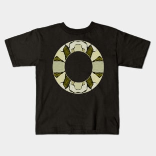 Letter O Monogram Initial Olive Green Pearl White Aesthetic Abstract Pattern Painting On Canvas Kids T-Shirt